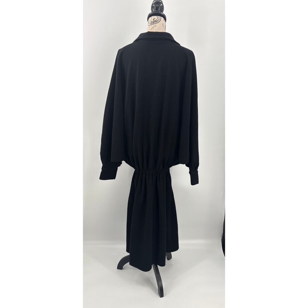 B16 Mossi Wool Batwing Blouson Midi Dress 8 Oversized Neutral Street Punk - Picture 8 of 12